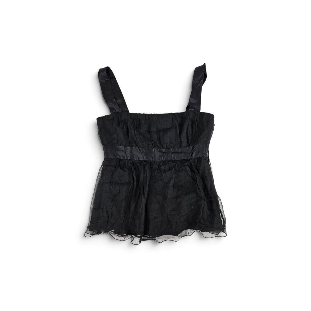 Y2k Euro Silk Cami Top Intimissimi Black Chiffon - Size Small